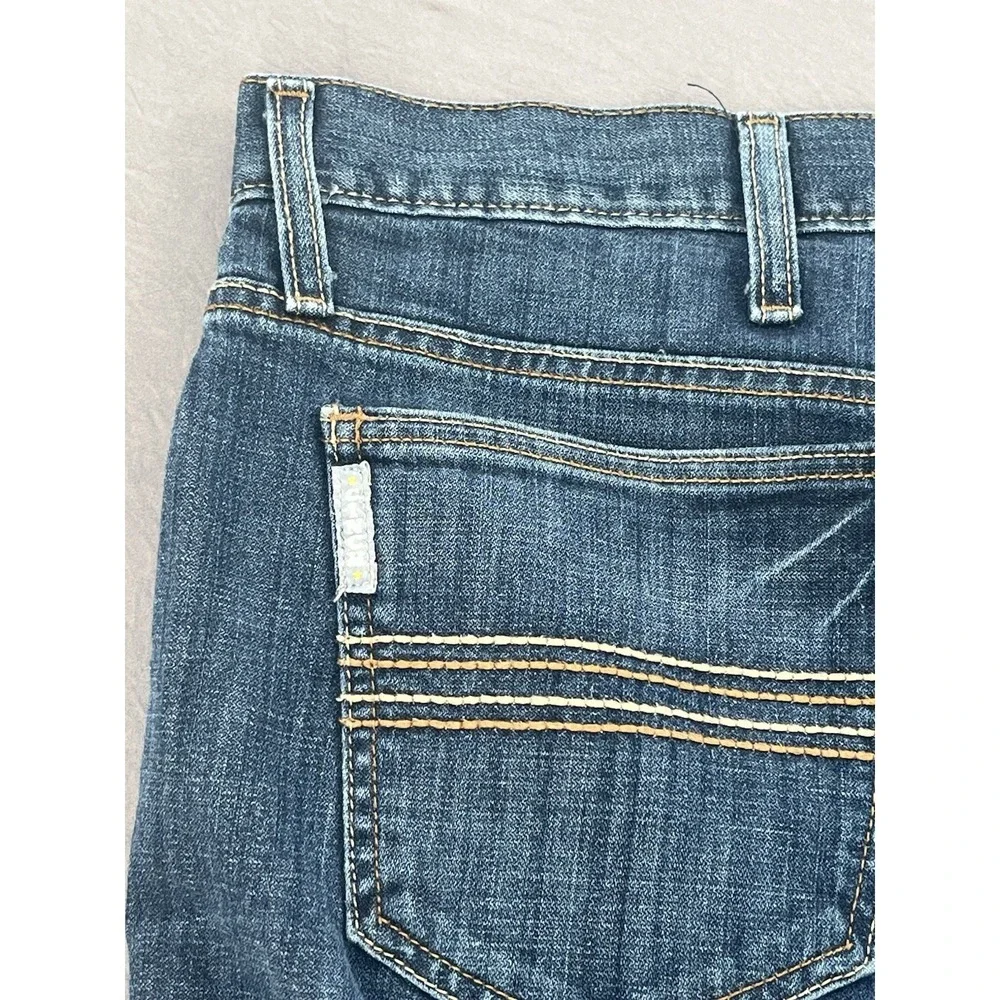 Cinch Jeans Men's 42X32 Cowboy Bootcut Medium Stone Wash Silver Label Blue Denim